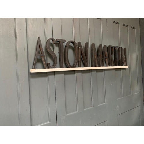 135 - WOODEN LARGE ASTON MARTIN 1.2M LONG SHOP SIGN