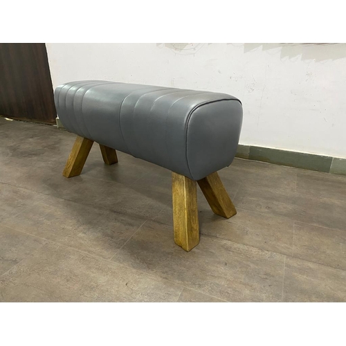 68 - BOXED NEW LARGE LEATHER POMMEL HORSE IN GREY