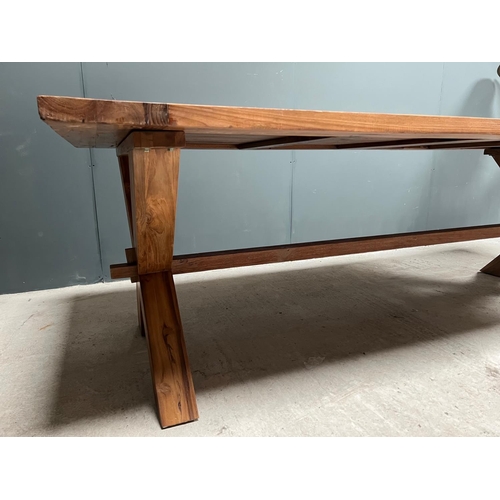 75 - NEW PACKAGED HUGE 240CM RECYCLED TEAK DINING TABLE (APPROX 240CM LONG X 76CM TALL X 100CM WIDE)