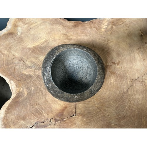 197 - HEAVY ORIGINAL CARVED 15CM STONE BOWL (PLEASE NOTE EACH IS INDIVIDUALLY MADE THEREFORE EVERY ONE IS ... 