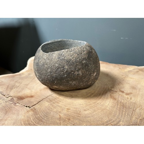 198 - HEAVY ORIGINAL CARVED 15CM STONE BOWL (PLEASE NOTE EACH IS INDIVIDUALLY MADE THEREFORE EVERY ONE IS ... 