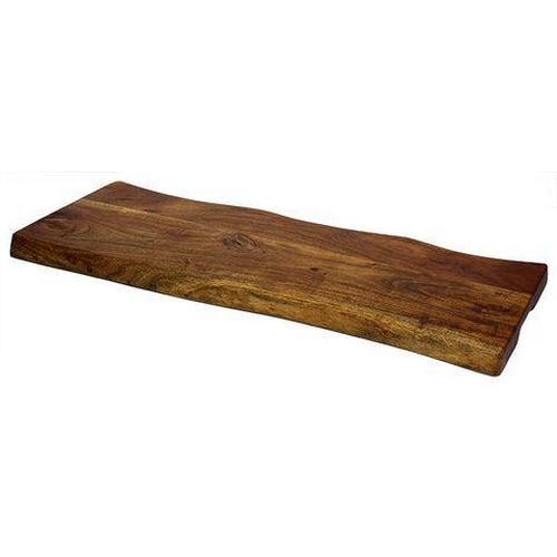 127 - 2 X NEW TEAK WANEY LONG MOUNTAIN CHOPPING BLOCK/SERVER PLATES