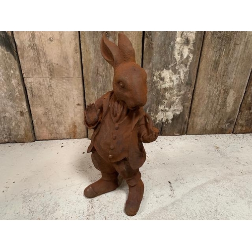 190 - CAST IRON PETER RABBIT STATUE (RABBIT)