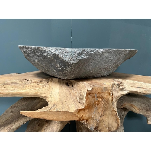 200 - HEAVY ORIGINAL CARVED AND POLISHED BASALT RIVERSTONE SINK APPROX 40-50CM (PLEASE NOTE EACH IS INDIVI... 