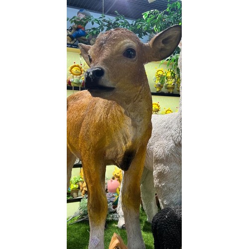 1 - NEW HUGE BROWN COW STATUE  APPROX 110CM LONG