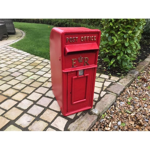 65 - CAST IRON ER RED POST BOX