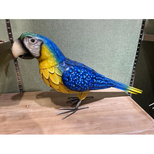 15 - NEW DECORATIVE METAL COLOURFUL PARROT STATUE