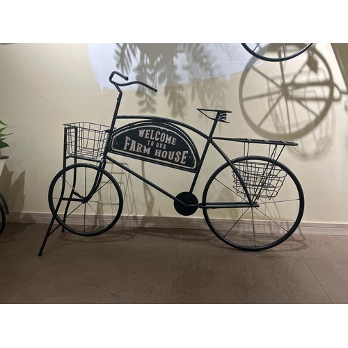 29 - IRON ORNATE 'WELCOME TO THE FARM' BICYCLE PLANTER