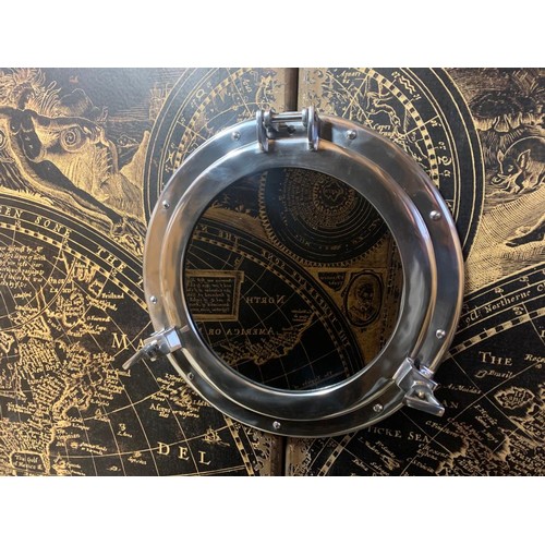 230 - BOXED NEW NICKEL PORTHOLE MIRROR