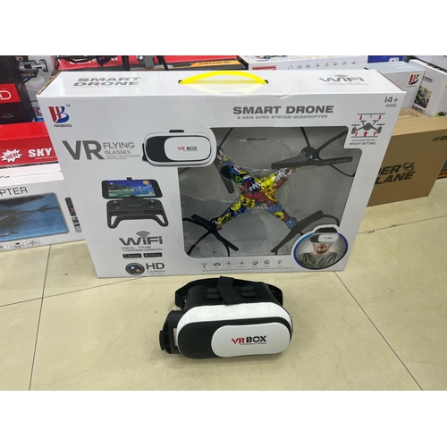 204 - 1 X BOXED NEW VR HEADSET WIFI CONTROL LED SMART DRONE