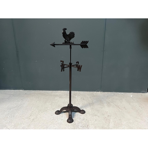 37 - CAST IRON OUTDOOR WEATHER VANE ON STAND