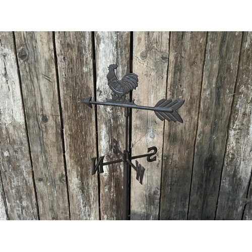 37 - CAST IRON OUTDOOR WEATHER VANE ON STAND