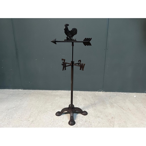 37 - CAST IRON OUTDOOR WEATHER VANE ON STAND