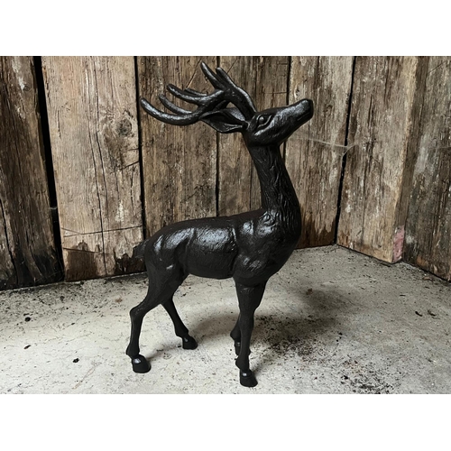 44 - CAST IRON DEER STATUE