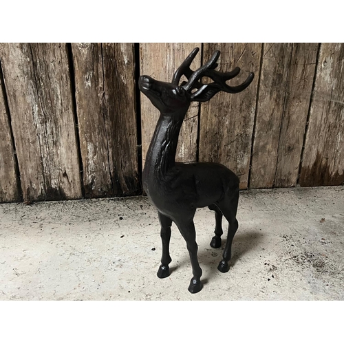 44 - CAST IRON DEER STATUE