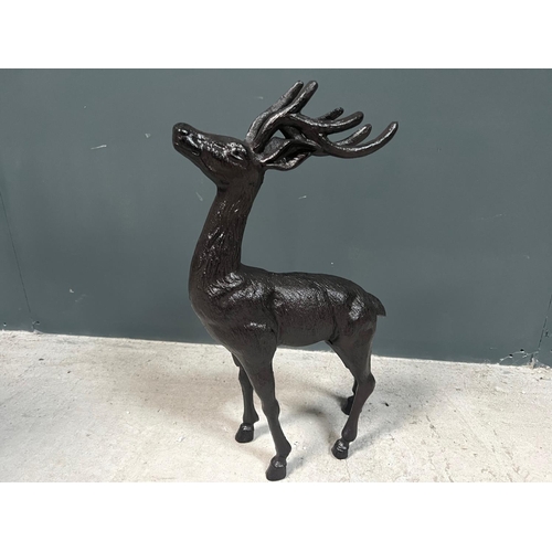 44 - CAST IRON DEER STATUE