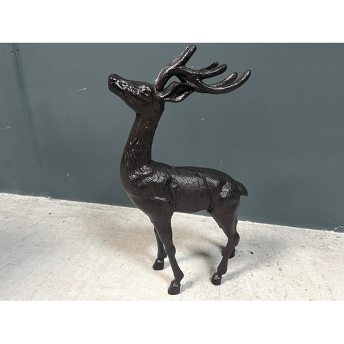 44 - CAST IRON DEER STATUE