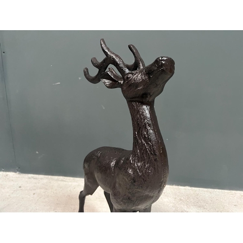 44 - CAST IRON DEER STATUE