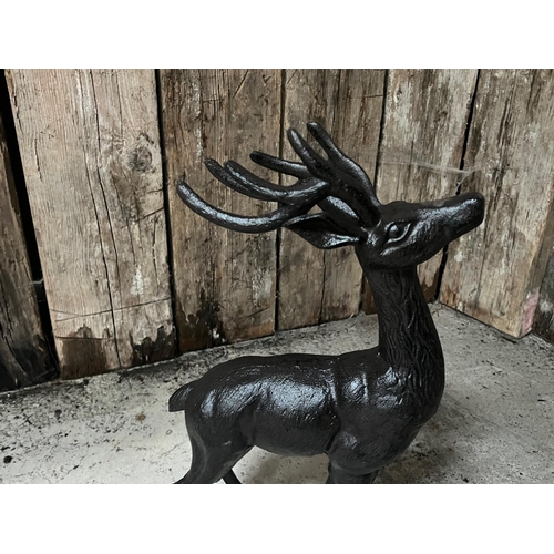 44 - CAST IRON DEER STATUE