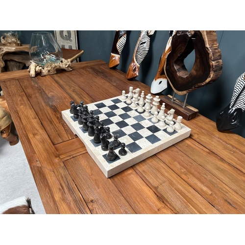 158 - NEW QUALITY SOLID MARBLE HANDMADE CHESS SET 50CM