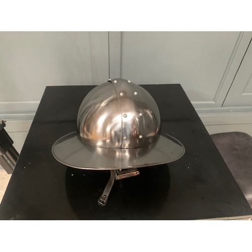 165 - STEEL MEDIEVAL KETTLE HELMET