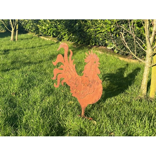 100 - 70CM HIGH STEEL PLATE RUSTY COCKEREL