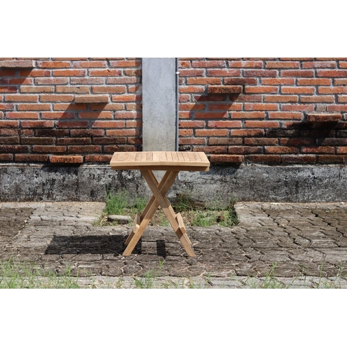 11 - NEW BOXED SOLID TEAK 50X50CM SIDE TABLE SQUARE