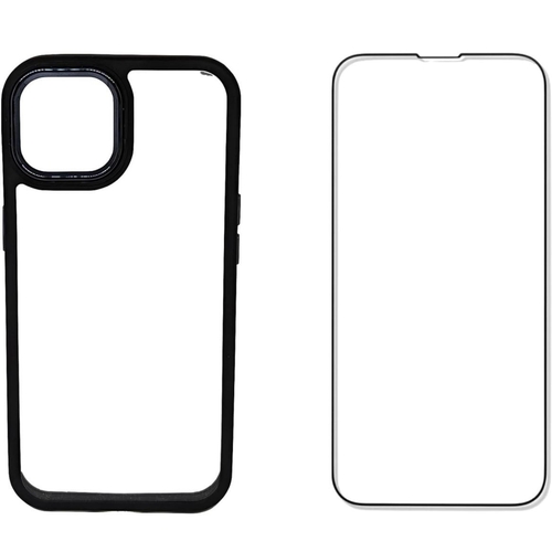 188 - SET OF 100 X BLACK IPHONE COVERS WITH GLASS SCREEN PROTECTORS