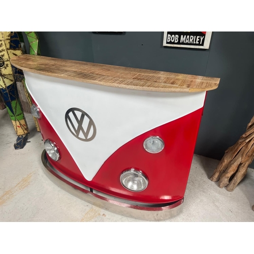 32 - BOXED NEW LARGE VW HOME BAR COUNTER IN RED