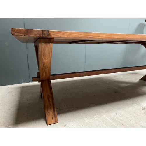 6 - NEW PACKAGED HUGE 240CM RECYCLED TEAK DINING TABLE (APPROX 240CM LONG X 76CM TALL X 100CM WIDE)