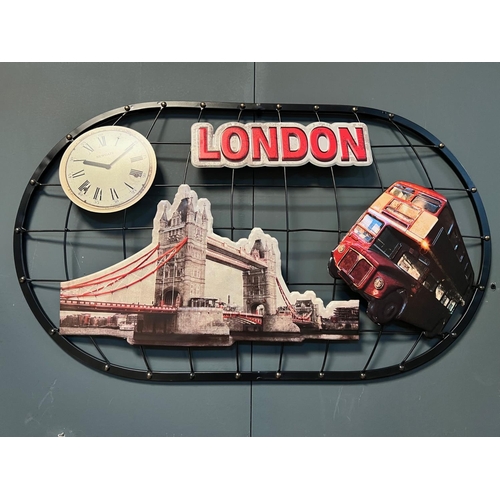69 - LARGE METAL LONDON WALL ART DECORATION (APPROX 75CM X 45CM)