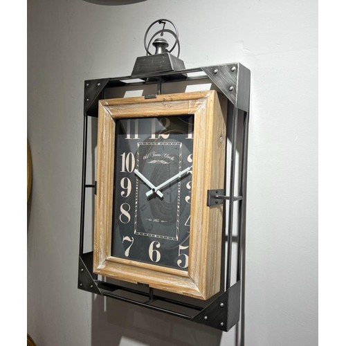 139 - NEW BOXED SQUARE INDUSTRIAL STYLE OLD TOWN ROAD CLOCK