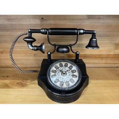 147 - NEW BOXED VINTAGE INDUSTRIAL STYLE TELEPHONE CLOCK