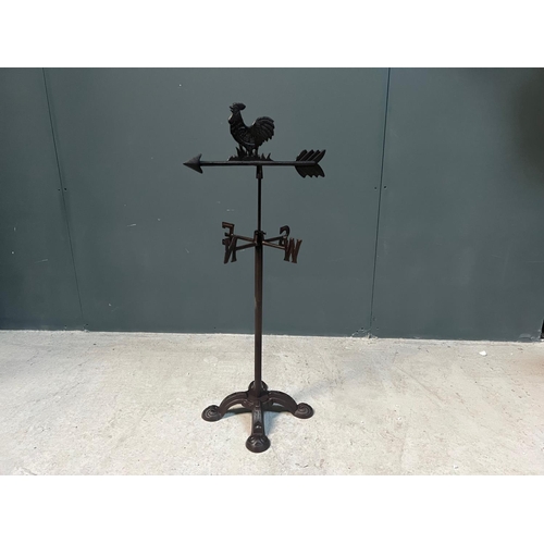 137 - CAST IRON OUTDOOR WEATHER VANE ON STAND