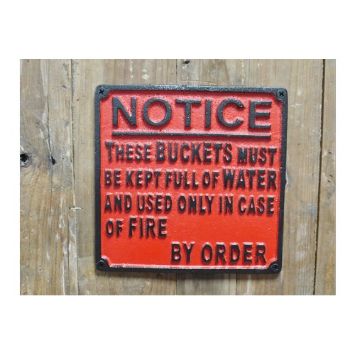 94 - CAST IRON RED NOTICE SIGN