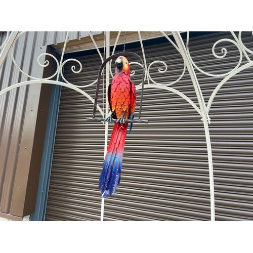 89 - NEW DECORATIVE LARGE 90CM HANGING PARROT - RED