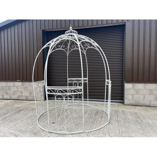 33 - HUGE NEW ORNATE WHITE GAZEBO 225CM WIDE X 300CM TALL