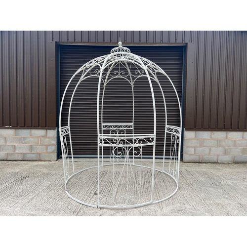 33 - HUGE NEW ORNATE WHITE GAZEBO 225CM WIDE X 300CM TALL