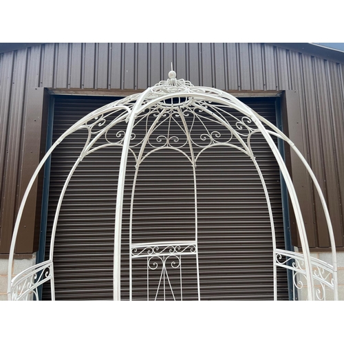 33 - HUGE NEW ORNATE WHITE GAZEBO 225CM WIDE X 300CM TALL