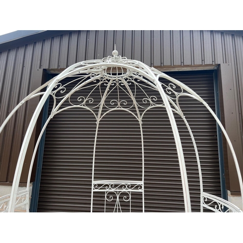 33 - HUGE NEW ORNATE WHITE GAZEBO 225CM WIDE X 300CM TALL