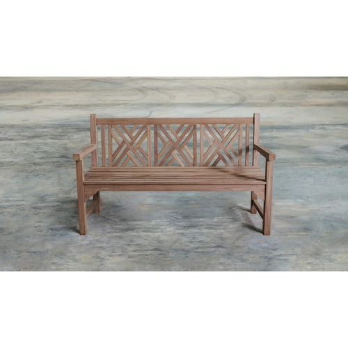 57 - BRAND NEW PACKAGED SOLID TEAK OXFORD GARDEN BENCH - 150CM