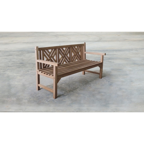 58 - BRAND NEW PACKAGED SOLID TEAK OXFORD GARDEN BENCH - 150CM