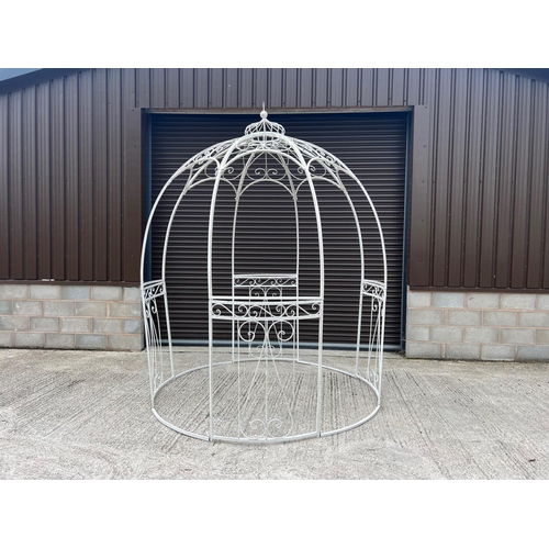 11 - HUGE NEW ORNATE WHITE GAZEBO 225CM WIDE X 300CM TALL