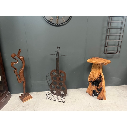 49 - BRAND NEW BOXED VINTAGE INDUSTRIAL STYLE WOODEN CELLO WINE RACK WITH METAL WINE GLASS HOLDER IN AN A... 