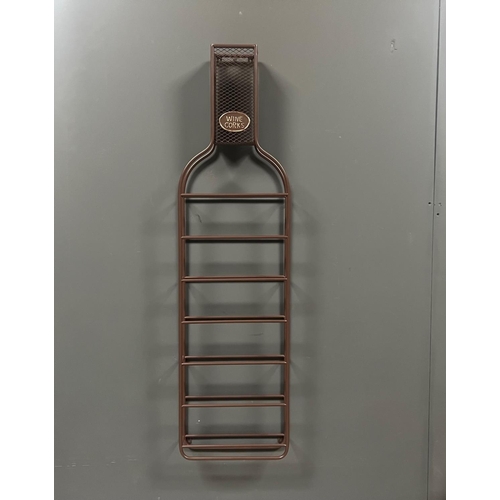 51 - BRAND NEW BOXED HUGE 120CM METAL WINE BOTTLE SHAPED WALL MOUNTED WINE RACK IN ANTIQUE FINISH