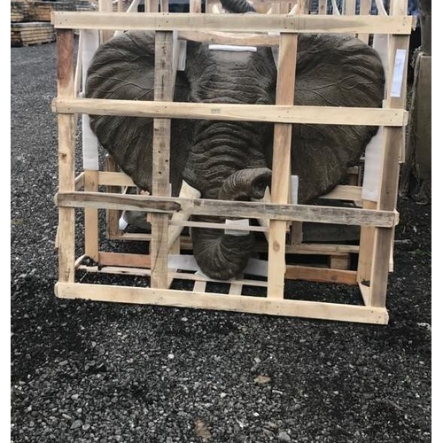 130 - HUGE CRATED 1.7M ELEPHANT HEAD STATUE