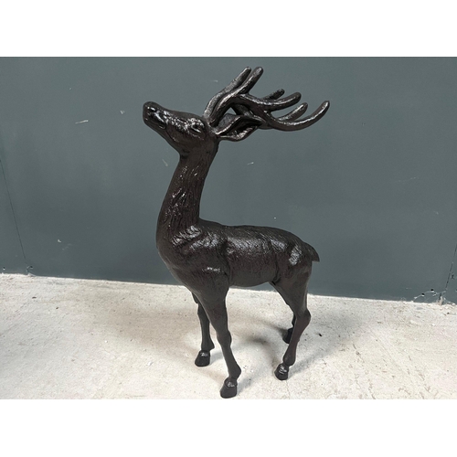 134 - CAST IRON DEER STATUE