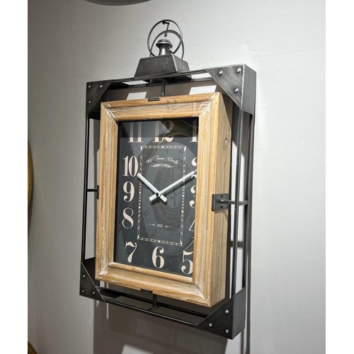 146 - NEW BOXED SQUARE INDUSTRIAL STYLE OLD TOWN ROAD CLOCK