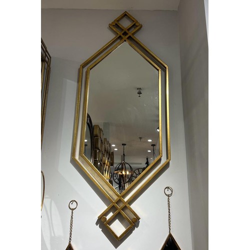 162 - NEW BOXED LARGE 1.5M DECORATIVE GOLD WALL MIRROR