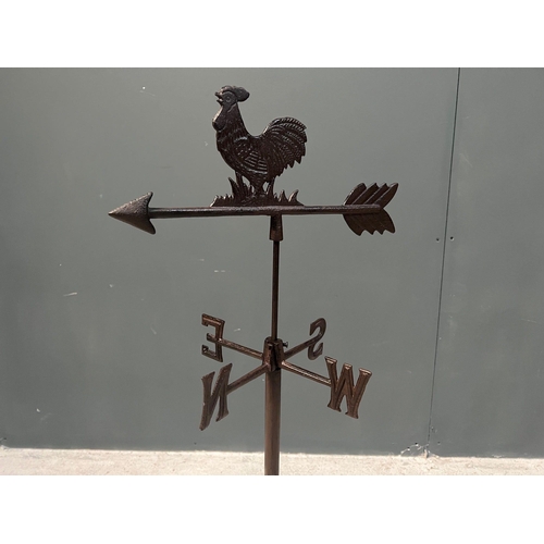 111 - CAST IRON OUTDOOR WEATHER VANE ON STAND